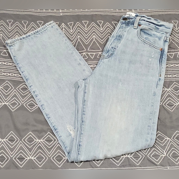 pistola Denim - Pistola Cassie Super High Rise Straight Leg Distressed Jeans Size 26